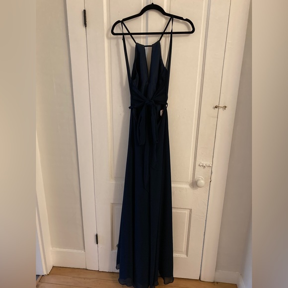 Azazie Evalleen Bridesmaid dress, A8, Dark Navy - Picture 4 of 7